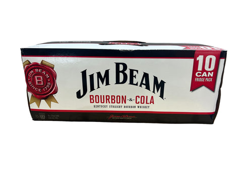 Jim Beam White & Cola Cans 10PK