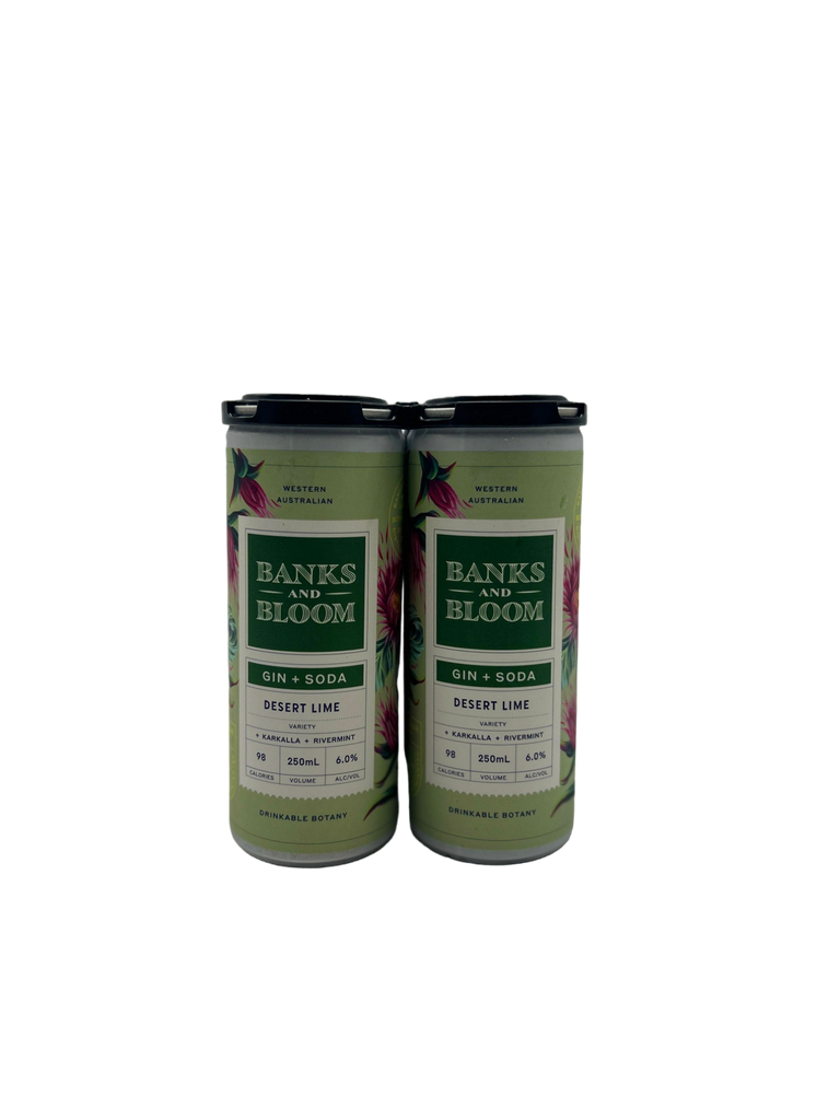 Banks & Bloom Desert Lime Gin & Soda 250ml Cans 4pk