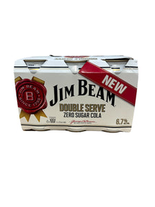 Jim Beam & Cola White Double Serve Zero Cans 6PK