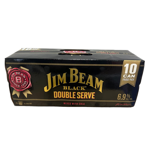 Jim Bean & Cola Black Double Serve Cans 10PK