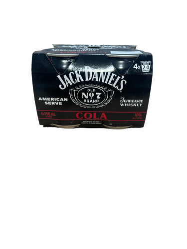 Jack Daniels & Cola 10% Cans 4PK
