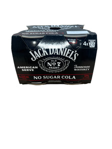 Jack Daniels & Cola 10% No Sugar Cans 4PK