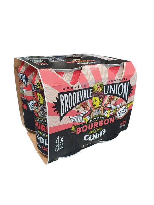 Brookvale Union Bourbon & Cola 6% 330ml 4PK