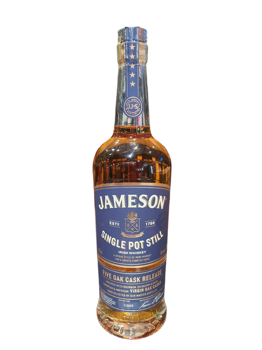 Jameson Single Pot Still Five Oak Cask Release Irish Whiskey 700ml