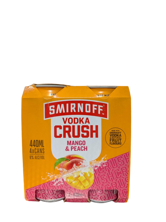 Smirnoff Crush Mango & Peach 6% 440ml 4PK