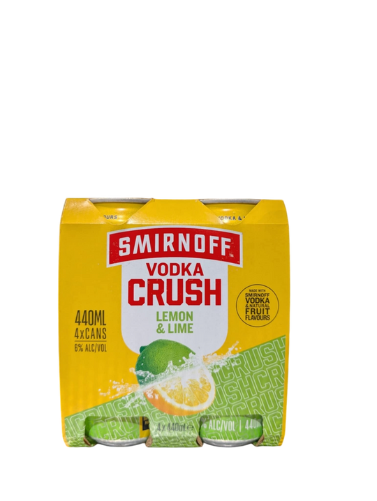 Smirnoff Crush Lemon & Lime 6% 440ml 4PK