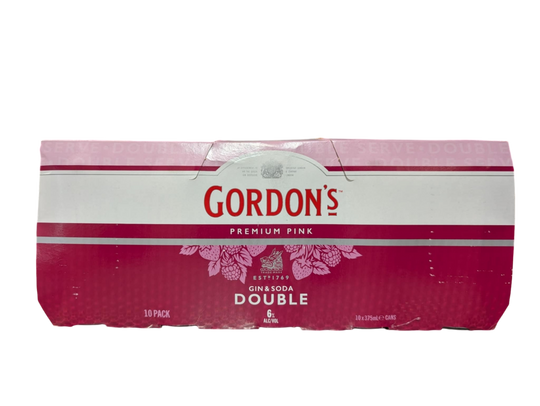 Gordons Double Pink Gin & Soda 6% 375ml 10PK