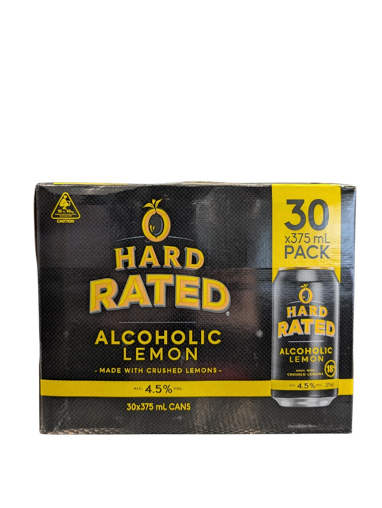 Hard Rated Alcoholic Lemon 4.5% 375ml Cans 30pk Block