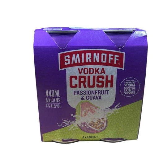 Smirnoff Crush Passionfruit & Guava 6% 440ml 4PK