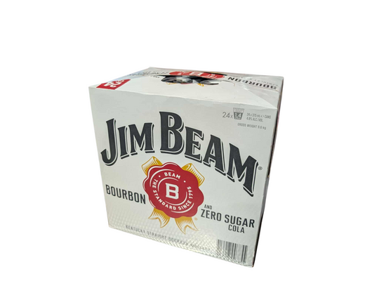 Jim Beam & Cola Zero Sugar Cans 24pk Cube