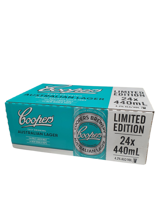 Coopers Australian Lager 440ml Cans Carton Ltd Edition