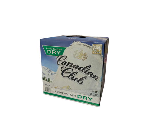 Canadian Club & Dry Zero Sugar Cans 24pk Cube